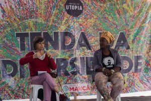 Nalu em debate sobre gênero na Tenda da Diversidade, no I Festival Internacional da Utopia. Foto: Cobertura Utópica