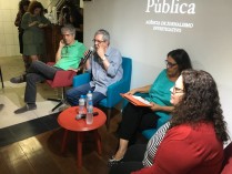 Da esquerda para direita: Mauricio Stycer, Ricardo Melo, Tereza Cruvinel e Marina Amaral. Foto: Casa Pública.